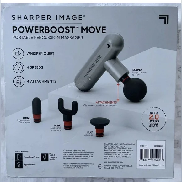 Sharper Image Powerboost Deep Tissue Percussion Massager Version 3.0. NEW - Picture 2 of 3